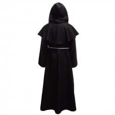 Костюм Монаха в стиле средневекового священника черная мантия с капюшоном костюм для косплея на Хэллоуин