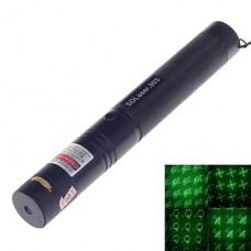 303 8-в-1 зеленая лазерная указка с батареей / Charge (5W, 490-560 нм, 1 х 18650, черный)