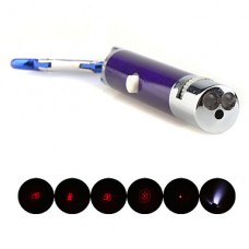5 в 1 1mw 650nm проективной красный лазерный указатель с 2 * LED и брелок фиолетовый