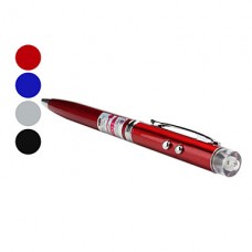 3 в 1: шариковая ручка, 2-режимный фонарик и красная лазерная указка (5mW)