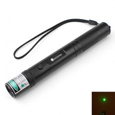 Черная указка в форме фонарика. На батарейках. Зеленый лазерный луч (5mw,532nm)