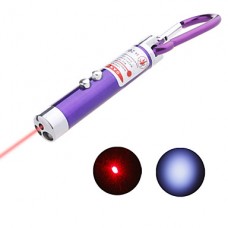 2-в-1 мини-лазер с светодиодный фонарик брелок (цвет ассорти)