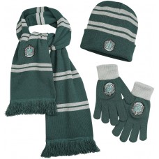 Набор шапка, шарф, перчатки Слизерин, зимний комплект Слизерин из Гарри Поттера