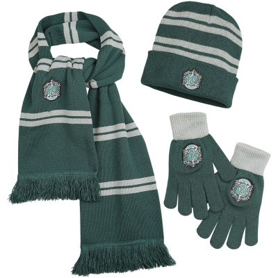 Набор зимней одежды Слизерин, шапка, шарф, перчатки с тачем