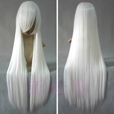 Inuyasha Inu Yasha Белый длинный прямой парик косплей
