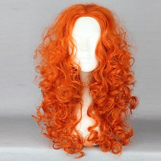Храбрая принцесса Мерида Оранжевая волна косплей парик
