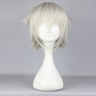 К Yashiro Исана серебристо-белый короткий парик косплей