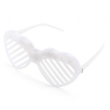 Пластиковые Смешные Heart Shaped светодиодные очки для детей (белый)