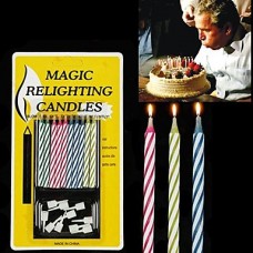 10PCS смешанного цвета Магия Relighting Свечи Практические гаджеты шутки