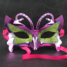Зеленый и фиолетовый Маскарад бабочки Ретро Хэллоуина маски с Rhinestone Красная лента