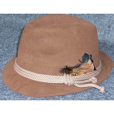 Шляпа охотничья, баварская из фетра, коричневая